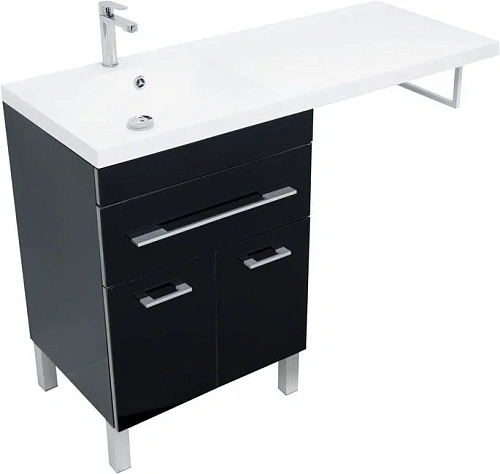 Тумба с раковиной Aquanet Верона 120 L черный (напольная, 1 ящик, 2 дверцы) 00182705 + 00239565 Тумба с раковиной Aquanet Верона 120 L черный (напольная, 1 ящик, 2 дверцы) 00182705 + 00239565