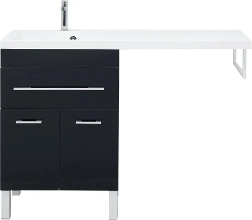 Тумба с раковиной Aquanet Верона 120 L черный (напольная, 1 ящик, 2 дверцы) 00182705 + 00239565 Тумба с раковиной Aquanet Верона 120 L черный (напольная, 1 ящик, 2 дверцы) 00182705 + 00239565