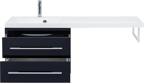 Тумба с раковиной Aquanet Верона 120 L черный (подвесная, 2 ящика) 00180175 + 00239565 Тумба с раковиной Aquanet Верона 120 L черный (подвесная, 2 ящика) 00180175 + 00239565