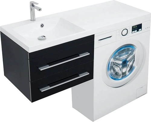 Тумба с раковиной Aquanet Верона 120 L черный (подвесная, 2 ящика) 00180175 + 00239565 Тумба с раковиной Aquanet Верона 120 L черный (подвесная, 2 ящика) 00180175 + 00239565