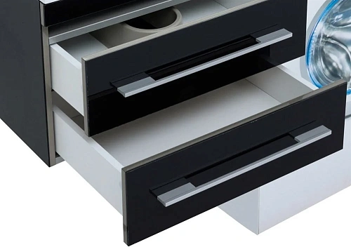 Тумба с раковиной Aquanet Верона 120 L черный (подвесная, 2 ящика) 00180175 + 00239565 Тумба с раковиной Aquanet Верона 120 L черный (подвесная, 2 ящика) 00180175 + 00239565