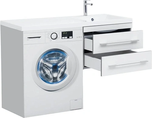 Тумба с раковиной Aquanet Верона 120 R белый (подвесная, 2 ящика) 00176667 + 00239568 Тумба с раковиной Aquanet Верона 120 R белый (подвесная, 2 ящика) 00176667 + 00239568