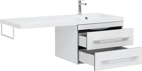 Тумба с раковиной Aquanet Верона 120 R белый (подвесная, 2 ящика) 00176667 + 00239568 Тумба с раковиной Aquanet Верона 120 R белый (подвесная, 2 ящика) 00176667 + 00239568
