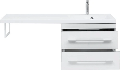 Тумба с раковиной Aquanet Верона 120 R белый (подвесная, 2 ящика) 00176667 + 00239568 Тумба с раковиной Aquanet Верона 120 R белый (подвесная, 2 ящика) 00176667 + 00239568