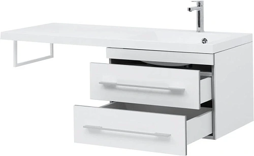 Тумба с раковиной Aquanet Верона 120 R белый (подвесная, 2 ящика) 00176667 + 00239568 Тумба с раковиной Aquanet Верона 120 R белый (подвесная, 2 ящика) 00176667 + 00239568
