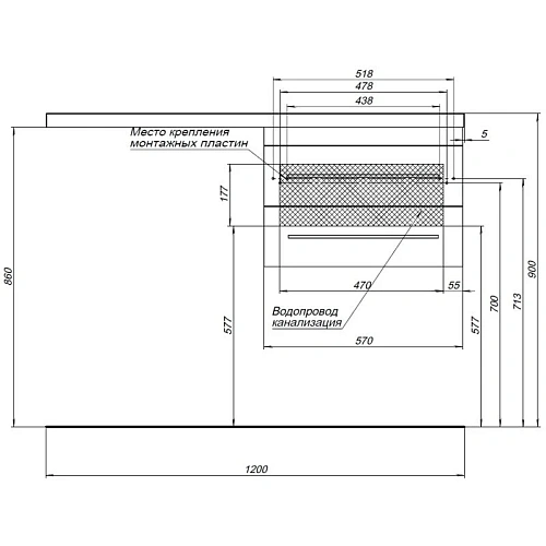 Тумба с раковиной Aquanet Верона 120 R белый (подвесная, 2 ящика) 00176667 + 00239568 Тумба с раковиной Aquanet Верона 120 R белый (подвесная, 2 ящика) 00176667 + 00239568