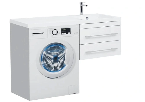 Тумба с раковиной Aquanet Верона 120 R белый (подвесная, 2 ящика) 00176667 + 00239568 Тумба с раковиной Aquanet Верона 120 R белый (подвесная, 2 ящика) 00176667 + 00239568