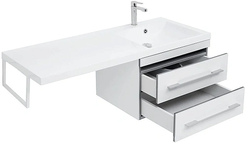 Тумба с раковиной Aquanet Верона 120 R белый (подвесная, 2 ящика) 00239946 Тумба с раковиной Aquanet Верона 120 R белый (подвесная, 2 ящика) 00239946