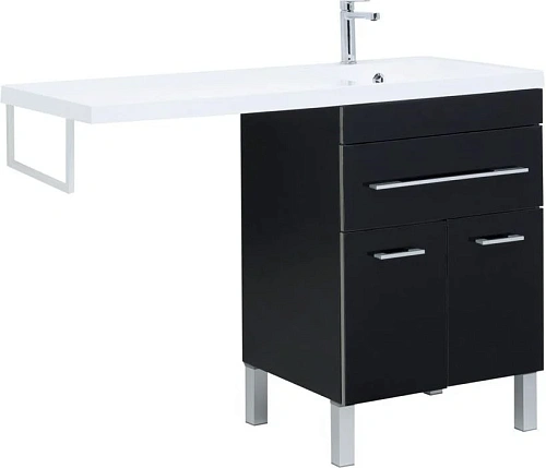 Тумба с раковиной Aquanet Верона 120 R черный (напольная, 1 ящик, 2 дверцы) 00182705 + 00239568 Тумба с раковиной Aquanet Верона 120 R черный (напольная, 1 ящик, 2 дверцы) 00182705 + 00239568