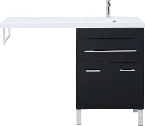 Тумба с раковиной Aquanet Верона 120 R черный (напольная, 1 ящик, 2 дверцы) 00182705 + 00239568 Тумба с раковиной Aquanet Верона 120 R черный (напольная, 1 ящик, 2 дверцы) 00182705 + 00239568