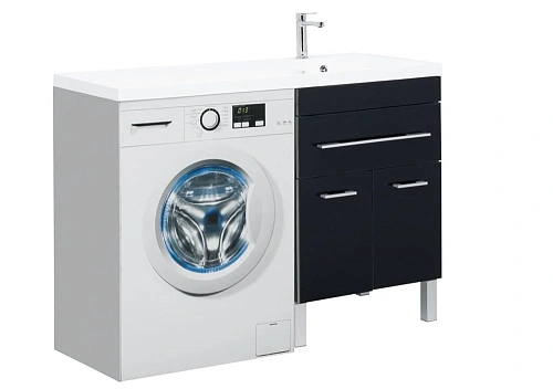 Тумба с раковиной Aquanet Верона 120 R черный (напольная, 1 ящик, 2 дверцы) 00182705 + 00239568 Тумба с раковиной Aquanet Верона 120 R черный (напольная, 1 ящик, 2 дверцы) 00182705 + 00239568