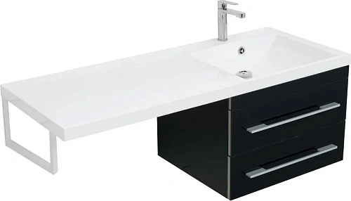 Тумба с раковиной Aquanet Верона 120 R черный (подвесная, 2 ящика) 00180175 + 00239568 Тумба с раковиной Aquanet Верона 120 R черный (подвесная, 2 ящика) 00180175 + 00239568