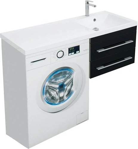 Тумба с раковиной Aquanet Верона 120 R черный (подвесная, 2 ящика) 00180175 + 00239568 Тумба с раковиной Aquanet Верона 120 R черный (подвесная, 2 ящика) 00180175 + 00239568