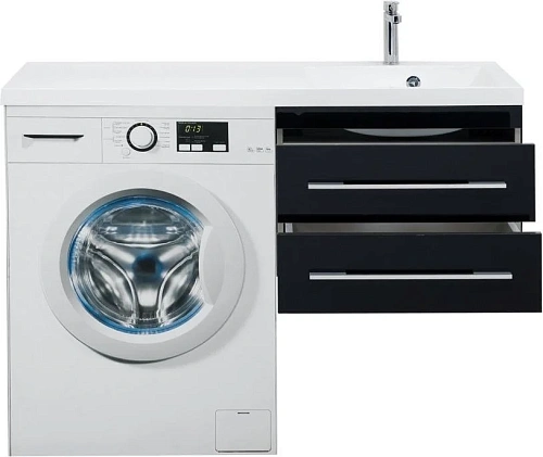 Тумба с раковиной Aquanet Верона 120 R черный (подвесная, 2 ящика) 00180175 + 00239568 Тумба с раковиной Aquanet Верона 120 R черный (подвесная, 2 ящика) 00180175 + 00239568