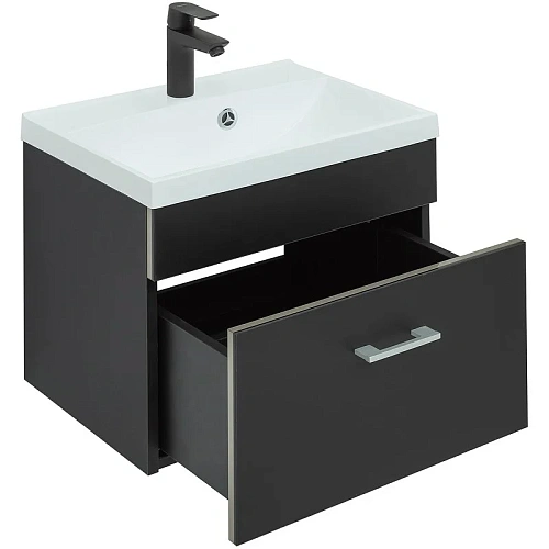 Тумба с раковиной Aquanet Верона 50 черный матовый 00287642 Тумба с раковиной Aquanet Верона 50 черный матовый 00287642
