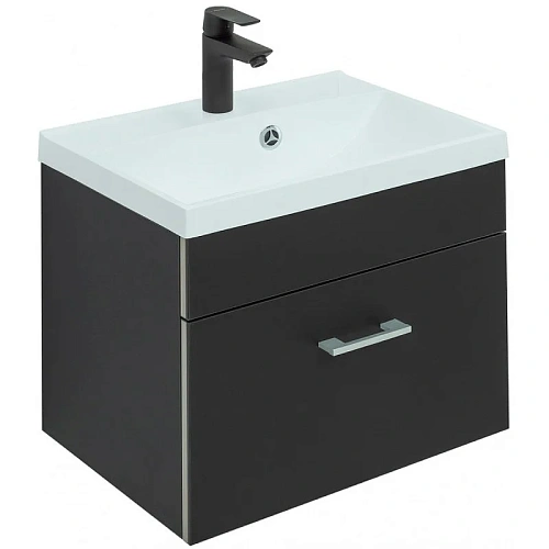 Тумба с раковиной Aquanet Верона 50 черный матовый 00287642 Тумба с раковиной Aquanet Верона 50 черный матовый 00287642