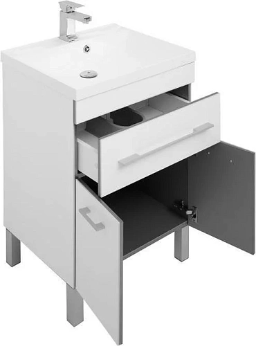 Тумба с раковиной Aquanet Верона 58 белый (напольная 1 ящик 2 дверцы) 00287667 Тумба с раковиной Aquanet Верона 58 белый (напольная 1 ящик 2 дверцы) 00287667