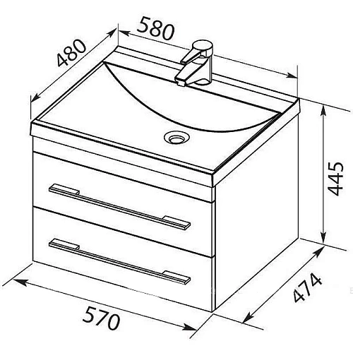 Тумба с раковиной Aquanet Верона 58 черный матовый 00287644 Тумба с раковиной Aquanet Верона 58 черный матовый 00287644