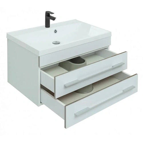 Тумба с раковиной Aquanet Верона 75 New белый матовый 00281096 Тумба с раковиной Aquanet Верона 75 New белый матовый 00281096