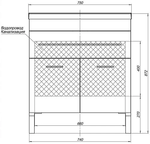 Тумба с раковиной Aquanet Верона 75 белый (напольная 1 ящик 2 дверцы) 00287670 Тумба с раковиной Aquanet Верона 75 белый (напольная 1 ящик 2 дверцы) 00287670