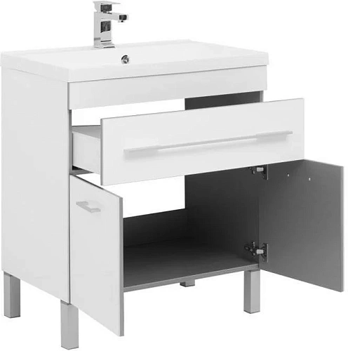 Тумба с раковиной Aquanet Верона 75 белый (напольная 1 ящик 2 дверцы) 00287670 Тумба с раковиной Aquanet Верона 75 белый (напольная 1 ящик 2 дверцы) 00287670
