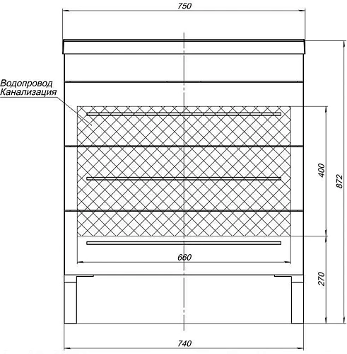 Тумба с раковиной Aquanet Верона 75 белый (напольная 3 ящика) 00287671 Тумба с раковиной Aquanet Верона 75 белый (напольная 3 ящика) 00287671