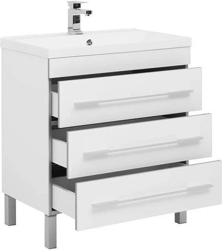 Тумба с раковиной Aquanet Верона 75 белый (напольная 3 ящика) 00287671 Тумба с раковиной Aquanet Верона 75 белый (напольная 3 ящика) 00287671