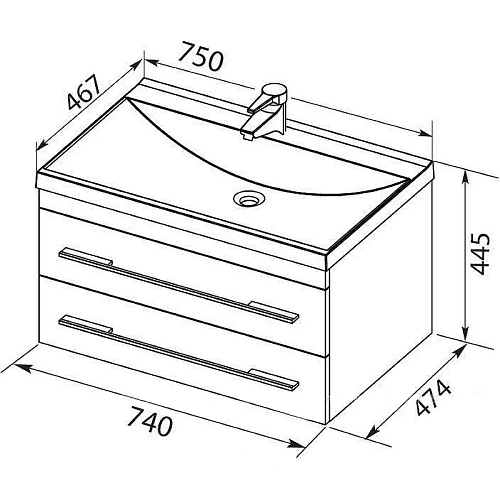 Тумба с раковиной Aquanet Верона 75 белый матовый 00287645 Тумба с раковиной Aquanet Верона 75 белый матовый 00287645