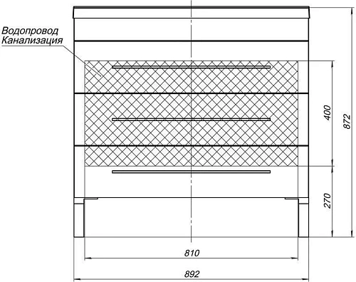 Тумба с раковиной Aquanet Верона 90 белый (напольная 3 ящика) 00287674 Тумба с раковиной Aquanet Верона 90 белый (напольная 3 ящика) 00287674