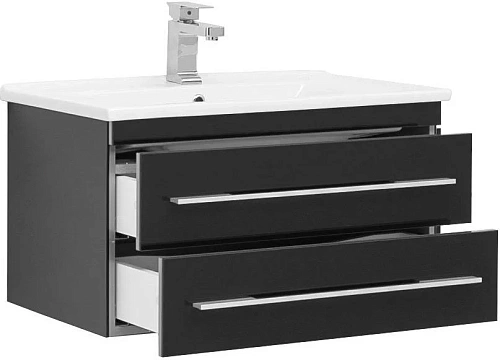 Тумба с раковиной Aquanet Верона N 75 черный (Гранд) 00186290 + 00182319 Тумба с раковиной Aquanet Верона N 75 черный (Гранд) 00186290 + 00182319