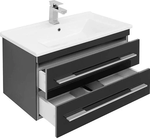 Тумба с раковиной Aquanet Верона N 75 черный (Гранд) 00186290 + 00182319 Тумба с раковиной Aquanet Верона N 75 черный (Гранд) 00186290 + 00182319