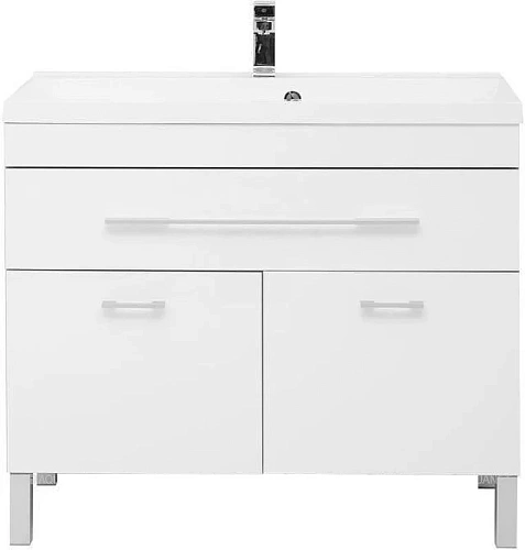 Тумба с раковиной Aquanet Верона NEW 100 белый (напольная 1 ящик 2 дверцы) 00213034 Тумба с раковиной Aquanet Верона NEW 100 белый (напольная 1 ящик 2 дверцы) 00213034