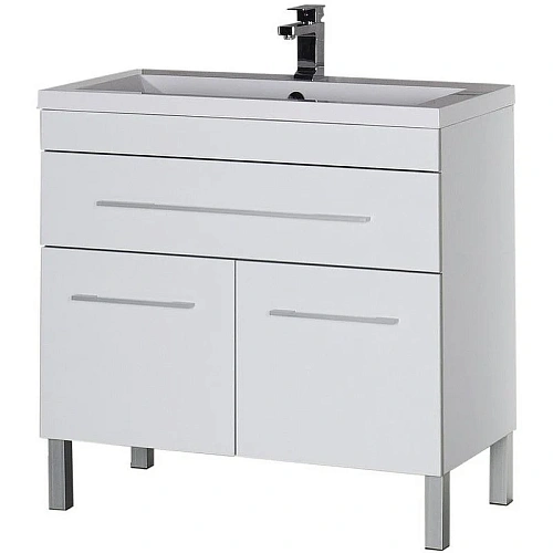 Тумба с раковиной Aquanet Верона NEW 100 белый (напольная 1 ящик 2 дверцы) 00213034 Тумба с раковиной Aquanet Верона NEW 100 белый (напольная 1 ящик 2 дверцы) 00213034