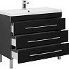 Тумба с раковиной Aquanet Верона NEW 100 черный (напольная 3 ящика) 00178472 + 00204096 Тумба с раковиной Aquanet Верона NEW 100 черный (напольная 3 ящика) 00178472 + 00204096