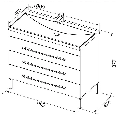 Тумба с раковиной Aquanet Верона NEW 100 черный (напольная 3 ящика) 00178472 + 00204096 Тумба с раковиной Aquanet Верона NEW 100 черный (напольная 3 ящика) 00178472 + 00204096