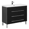 Тумба с раковиной Aquanet Верона NEW 100 черный (напольная 3 ящика) 00178472 + 00204096 Тумба с раковиной Aquanet Верона NEW 100 черный (напольная 3 ящика) 00178472 + 00204096