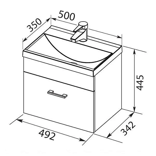 Тумба с раковиной Aquanet Верона NEW 50 черный (подвесная 1 ящик) 00207766 + 00204095 Тумба с раковиной Aquanet Верона NEW 50 черный (подвесная 1 ящик) 00207766 + 00204095