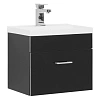Тумба с раковиной Aquanet Верона NEW 50 черный (подвесная 1 ящик) 00207766 + 00204095 Тумба с раковиной Aquanet Верона NEW 50 черный (подвесная 1 ящик) 00207766 + 00204095