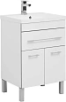Тумба с раковиной Aquanet Верона NEW 58 белый (напольная 1 ящик 2 дверцы) 00182507 + 00204117 Тумба с раковиной Aquanet Верона NEW 58 белый (напольная 1 ящик 2 дверцы) 00182507 + 00204117
