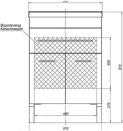 Тумба с раковиной Aquanet Верона NEW 58 белый (напольная 1 ящик 2 дверцы) 00213028 Тумба с раковиной Aquanet Верона NEW 58 белый (напольная 1 ящик 2 дверцы) 00213028