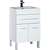 Тумба с раковиной Aquanet Верона NEW 58 белый (напольная 1 ящик 2 дверцы) 00213028