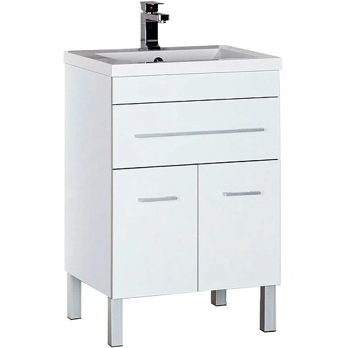 Тумба с раковиной Aquanet Верона NEW 58 белый (напольная 1 ящик 2 дверцы) 00213028 Тумба с раковиной Aquanet Верона NEW 58 белый (напольная 1 ящик 2 дверцы) 00213028