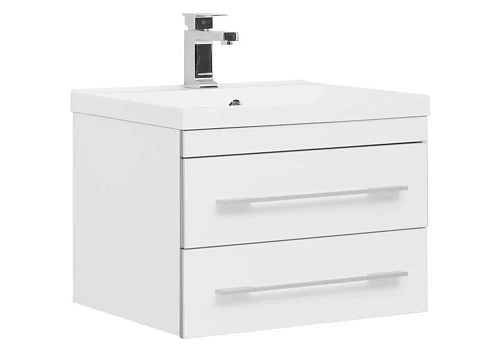 Тумба с раковиной Aquanet Верона NEW 58 белый (подвесная 2 ящика) 00176667 + 00204117 Тумба с раковиной Aquanet Верона NEW 58 белый (подвесная 2 ящика) 00176667 + 00204117
