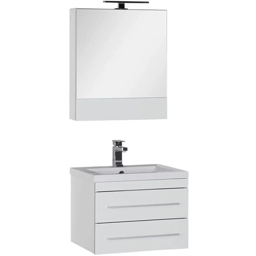 Тумба с раковиной Aquanet Верона NEW 58 белый (подвесная 2 ящика) 00212878 Тумба с раковиной Aquanet Верона NEW 58 белый (подвесная 2 ящика) 00212878