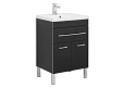 Тумба с раковиной Aquanet Верона NEW 58 черный (напольная 1 ящик 2 дверцы) 00182705 + 00204117 Тумба с раковиной Aquanet Верона NEW 58 черный (напольная 1 ящик 2 дверцы) 00182705 + 00204117