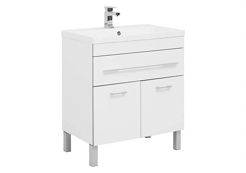 Тумба с раковиной Aquanet Верона NEW 75 белый (напольная 1 ящик 2 дверцы) 00182706 + 00204118 Тумба с раковиной Aquanet Верона NEW 75 белый (напольная 1 ящик 2 дверцы) 00182706 + 00204118