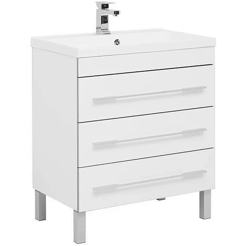 Тумба с раковиной Aquanet Верона NEW 75 белый (напольная 3 ящика) 00212874 Тумба с раковиной Aquanet Верона NEW 75 белый (напольная 3 ящика) 00212874