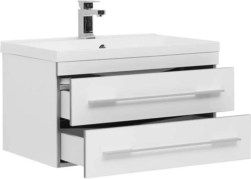 Тумба с раковиной Aquanet Верона NEW 75 белый (подвесная 2 ящика) 00176669 + 00204118 Тумба с раковиной Aquanet Верона NEW 75 белый (подвесная 2 ящика) 00176669 + 00204118