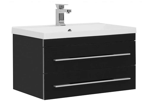 Тумба с раковиной Aquanet Верона NEW 75 черный (подвесная 2 ящика) 00180174 + 00204118 Тумба с раковиной Aquanet Верона NEW 75 черный (подвесная 2 ящика) 00180174 + 00204118