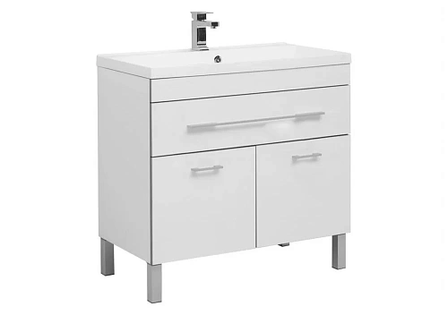 Тумба с раковиной Aquanet Верона NEW 90 белый (напольная 1 ящик 2 дверцы) 00182708 + 00204119 Тумба с раковиной Aquanet Верона NEW 90 белый (напольная 1 ящик 2 дверцы) 00182708 + 00204119